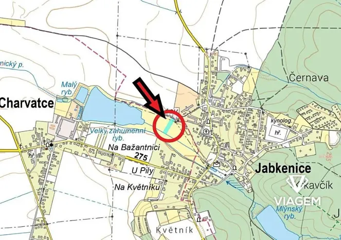 Prodej podílu zahrady, Charvatce, 729 m2