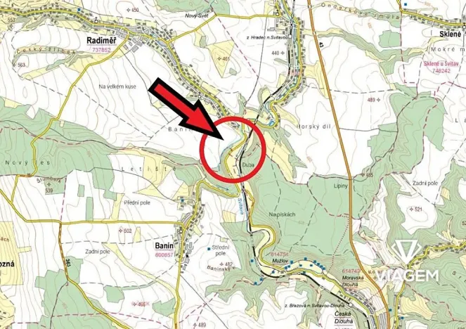 Prodej podílu pole, Radiměř, 1309 m2