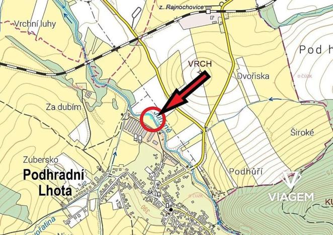 Prodej podílu pole, Podhradní Lhota, 814 m2