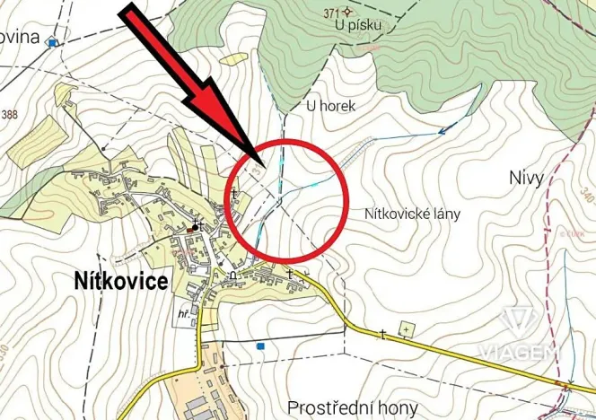 Prodej pole, Nítkovice, 691 m2