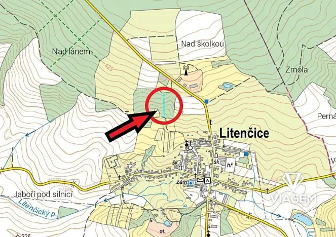 Prodej podílu zahrady, Litenčice, 332 m2