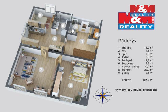 Prodej bytu 3+1, Děčín - Děčín I-Děčín, Nerudova, 90 m2