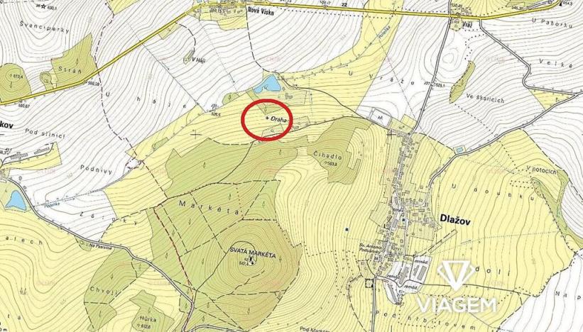 Prodej podílu zahrady, Dlažov, 835 m2