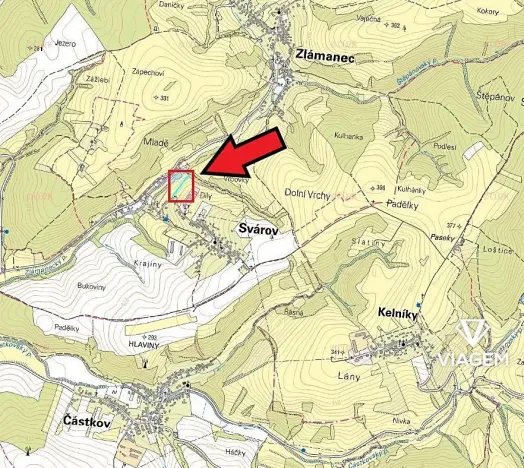 Prodej podílu pole, Svárov, 843 m2