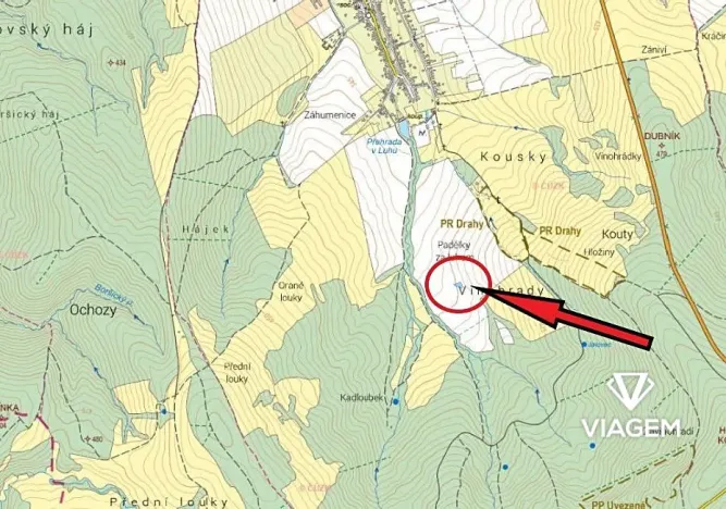 Prodej pole, Horní Němčí, 1077 m2