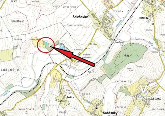 Prodej podílu pole, Šelešovice, 991 m2