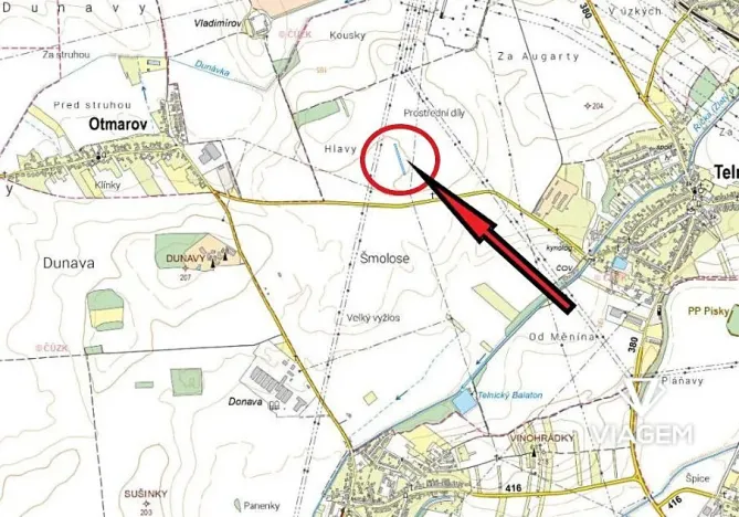 Prodej podílu pole, Telnice, 972 m2