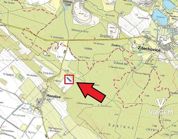 Prodej podílu pole, Horušice, 1624 m2