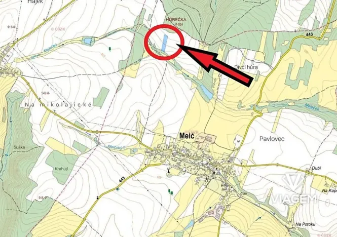 Prodej podílu pole, Melč, 3234 m2
