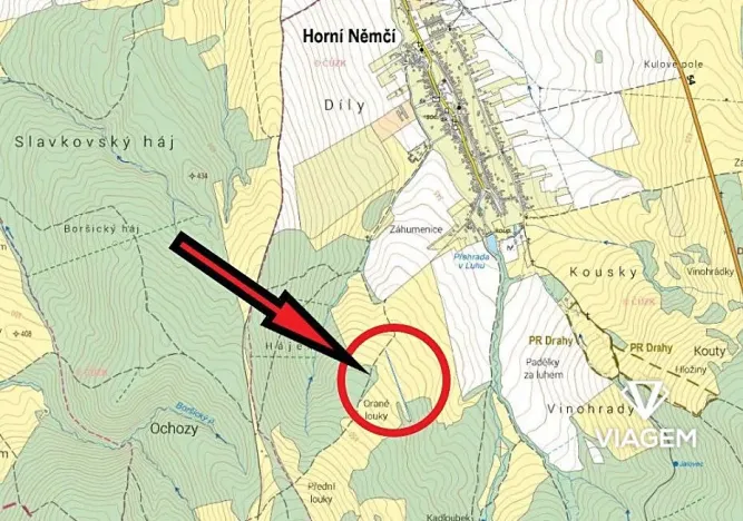 Prodej pole, Horní Němčí, 2478 m2