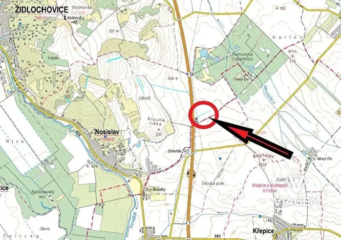 Prodej podílu pole, Nosislav, 590 m2