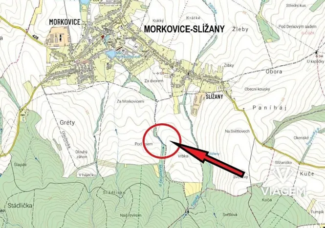 Prodej pole, Morkovice-Slížany, 548 m2
