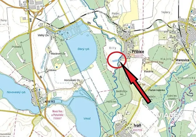 Prodej podílu pole, Přibice, 628 m2