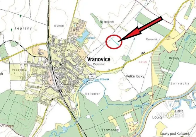 Prodej podílu pole, Vranovice, 360 m2