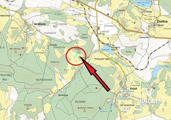 Prodej podílu pole, Mileč, 1032 m2