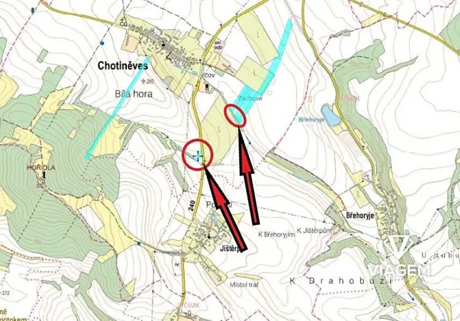 Prodej podílu pole, Chotiněves, 962 m2