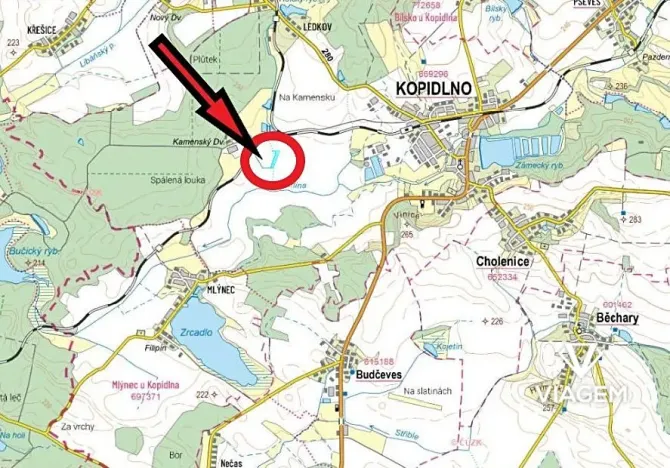 Prodej podílu pole, Kopidlno, 666 m2