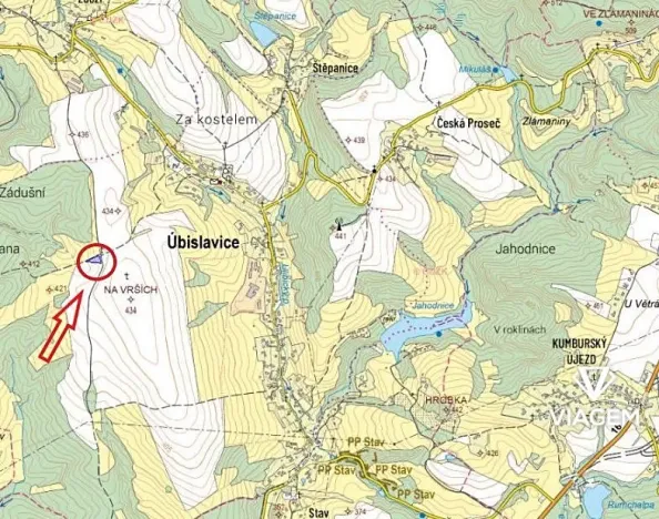 Prodej podílu pole, Úbislavice, 880 m2