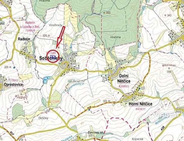 Prodej podílu pole, Soběchleby, 1232 m2