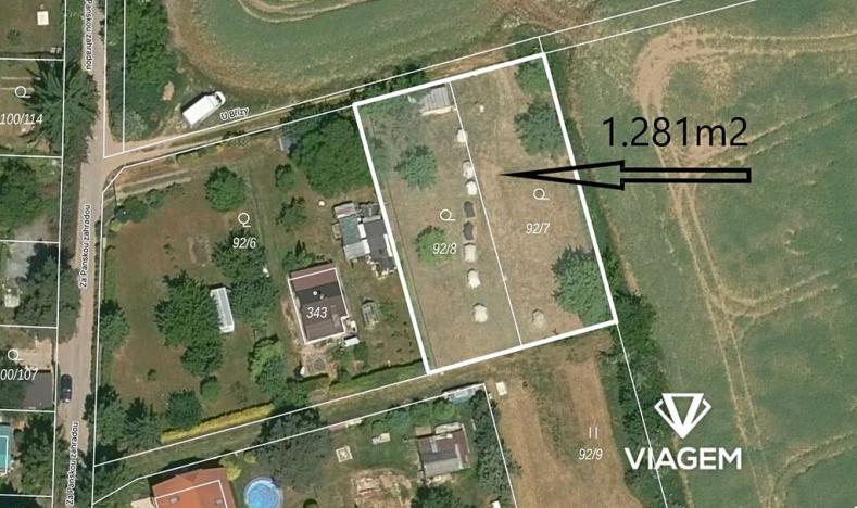 Prodej zahrady, Zdiby, 1281 m2