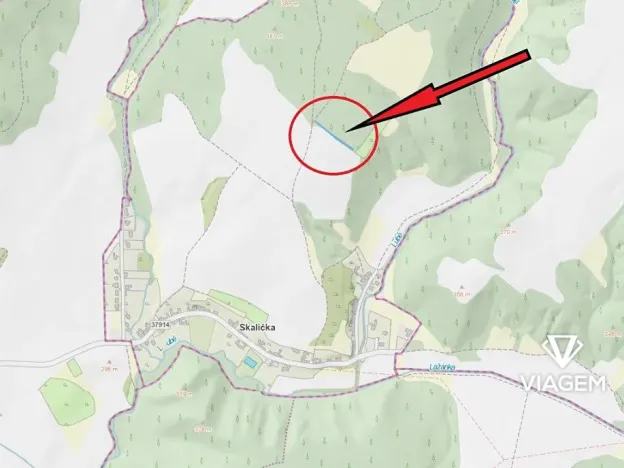 Prodej lesa, Skalička, 829 m2