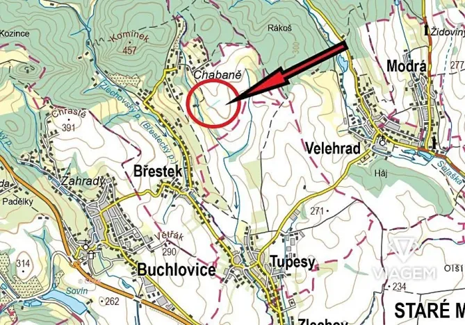 Prodej podílu pole, Břestek, 580 m2