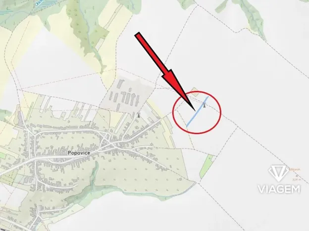 Prodej podílu pole, Popovice, 593 m2