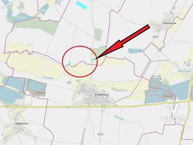 Prodej podílu pole, Boharyně, 1282 m2