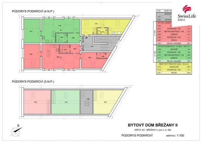 Prodej bytu 2+kk, Břežany II, 57 m2