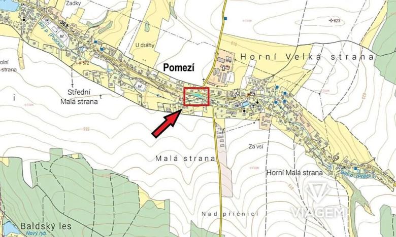 Prodej podílu pozemku, Pomezí, 942 m2