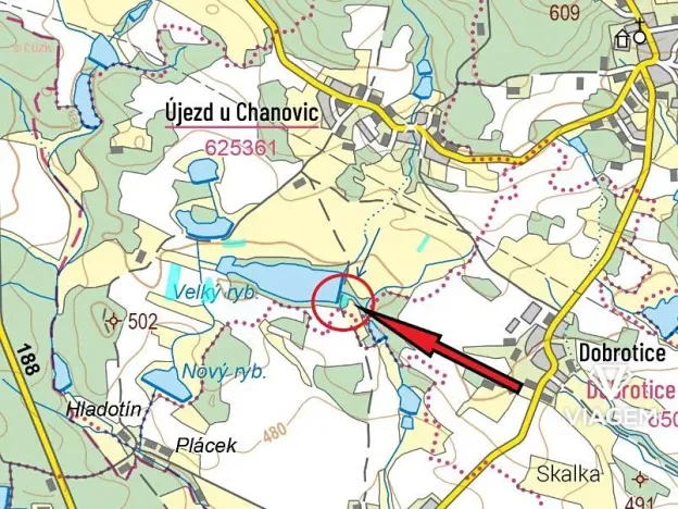 Prodej podílu pole, Chanovice, 1007 m2