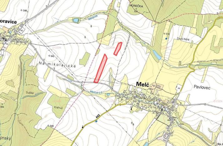 Prodej pole, Melč, 26233 m2