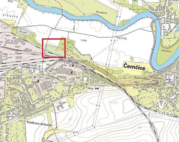Prodej zahrady, Černčice, 1182 m2