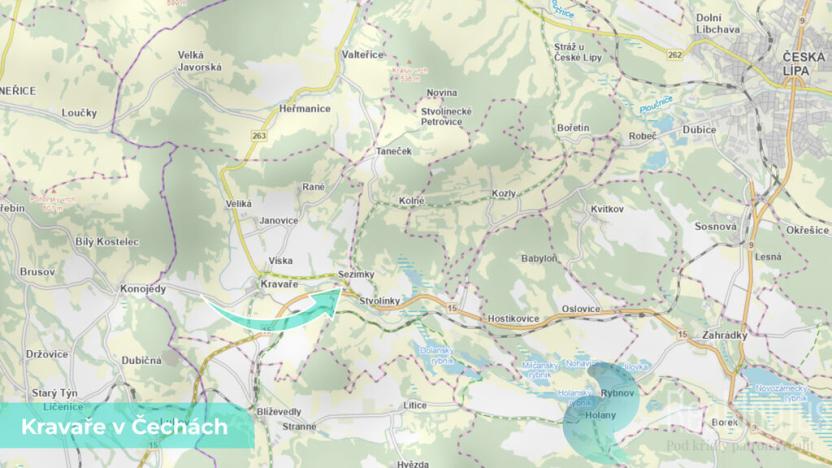 Prodej podílu 1/8 pozemku, Kravaře, 8500 m2