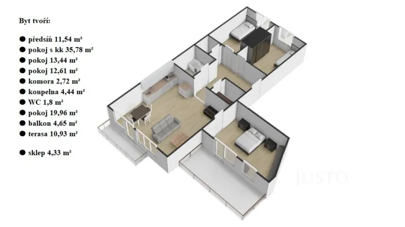 Prodej bytu 4+kk, Praha - Dubeč, Netlucká, 102 m2
