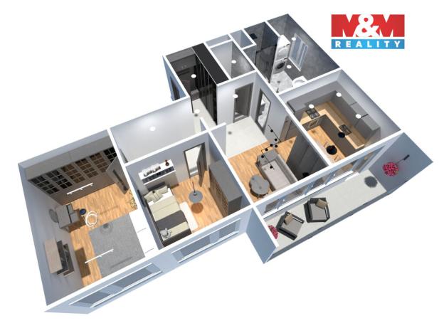 Prodej bytu 3+kk, Příbram - Příbram III, Průběžná, 70 m2