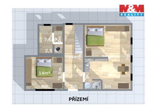 Prodej chalupy, Okřesaneč, 105 m2