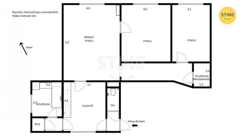 Prodej bytu 3+1, Hodonín, Zámecká, 103 m2