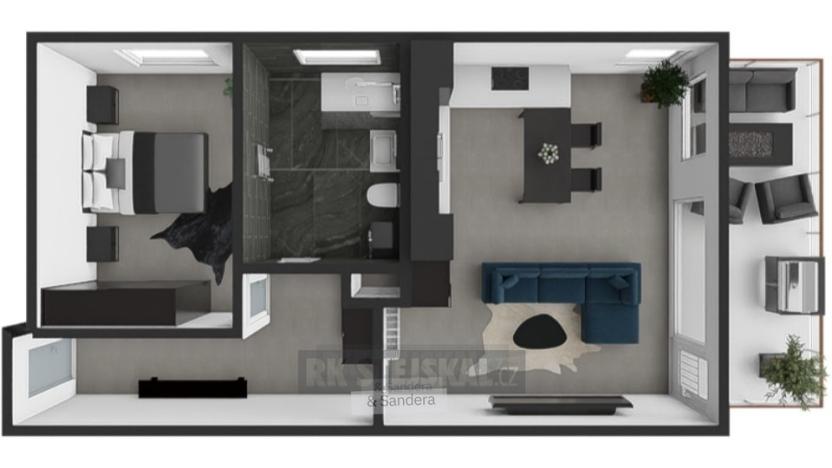 Pronájem bytu 2+kk, Hluboká nad Vltavou, U Parku, 69 m2