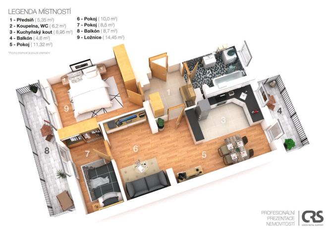 Pronájem bytu 3+kk, Brandýs nad Labem-Stará Boleslav - Brandýs nad Labem, Jasmínová, 66 m2