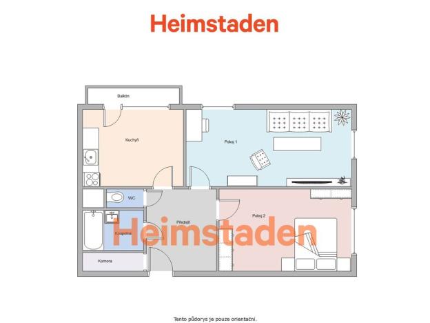 Pronájem bytu 2+1, Orlová - Lutyně, Masarykova třída, 60 m2
