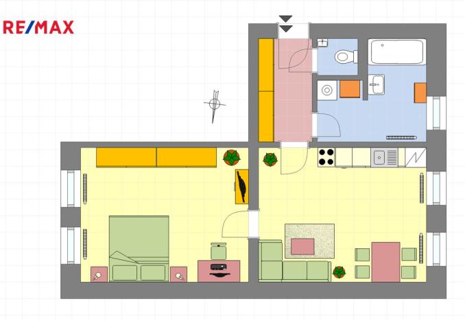 Pronájem bytu 2+kk, Jablonec nad Nisou, Podhorská, 50 m2