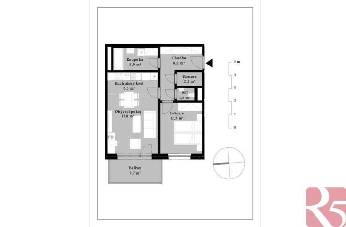 Pronájem bytu 2+kk, Praha - Modřany, Kolmanova, 61 m2