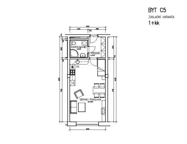 Pronájem bytu 1+kk, Brno, Hybešova, 37 m2