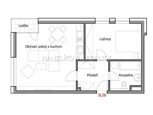 Pronájem bytu 2+kk, České Budějovice - České Budějovice 3, Hálkova, 47 m2