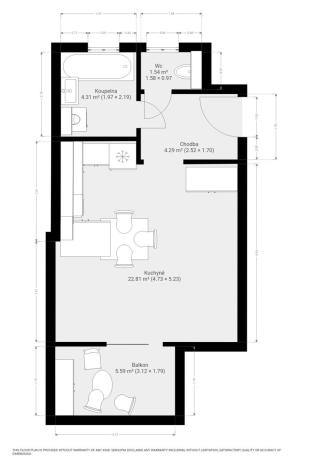 Pronájem bytu 1+kk, Brno, U Leskavy, 34 m2