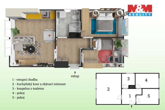 Prodej bytu 3+kk, Praha - Záběhlice, Hrusická, 54 m2