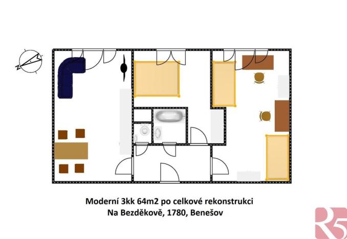 Pronájem bytu 3+kk, Benešov, Na Bezděkově, 64 m2