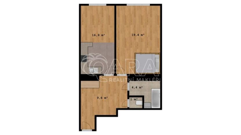 Pronájem bytu 2+kk, Praha - Žižkov, Lucemburská, 53 m2