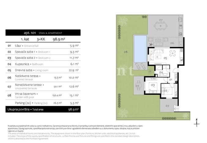 Prodej bytu 3+kk, Premantura, Chorvatsko, 94 m2